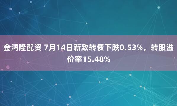 金鸿隆配资 7月14日新致转债下跌0.53%，转股溢价率15.48%